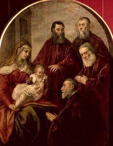 マドンナと4人の政治家の子供 作： Jacopo Robusti Tintoretto